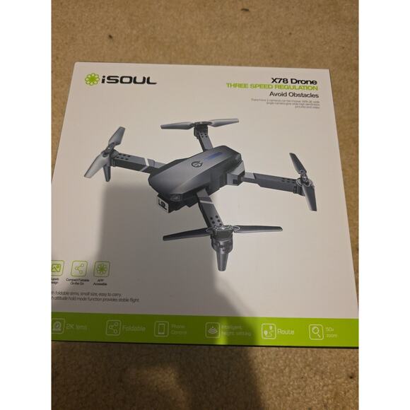 iSoul X78 Drone MK30 Remote Control Compact Foldable 2K Lens 3 Speed Regulation - Picture 1 of 3